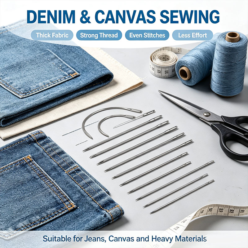 Leather Needle Heavy - เข็มเย็บหนังโค้งแบบ DIY สำหรับงานหนักอเนกประสงค์ ใช้สำหรับซ่อมเบาะ พรม ผ้าใบ