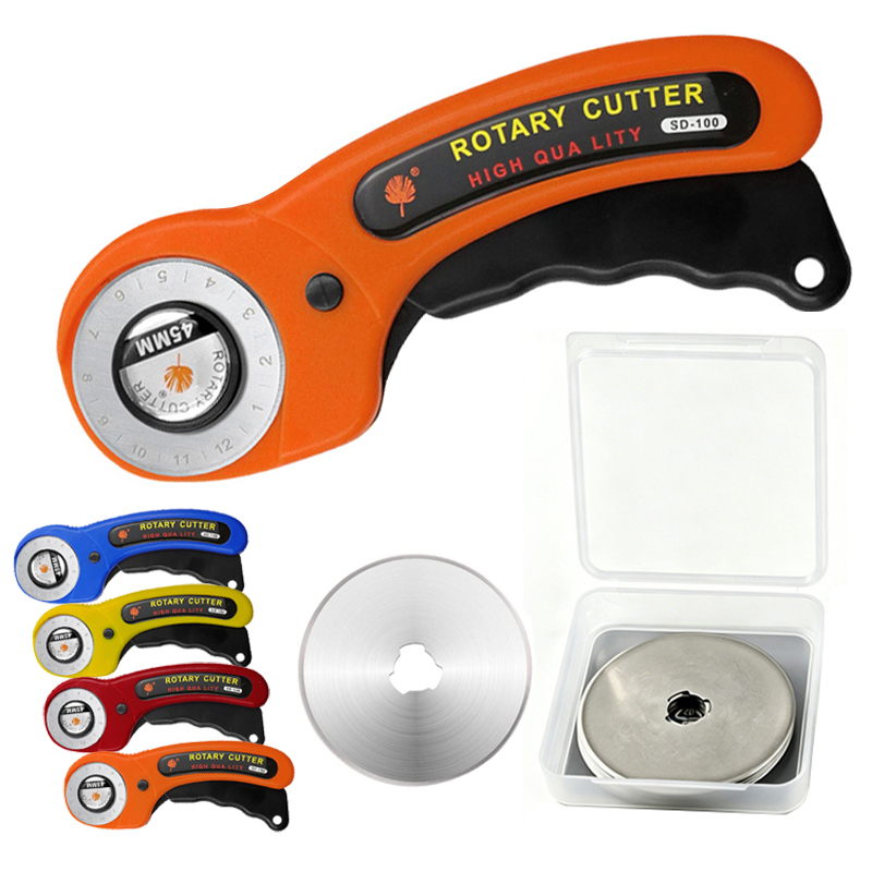 Rotary Cutter Fabric - เครื่องตัดผ้าแบบหมุน ใบมีดขนาด 45 มม. สำหรับตัดกระดาษ การเย็บผ้า