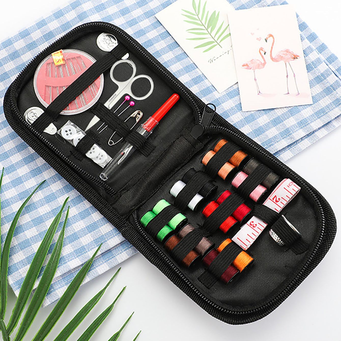 Needle Threader Tool - ชุด 27 ชุดเย็บผ้ารวมทั้งเข็มด้ายวัดกรรไกร Threader เย็บเครื่องมืออุปกรณ์เสริมซิปกระเป๋าสําหรับบ้านผู้ใหญ่ TS2