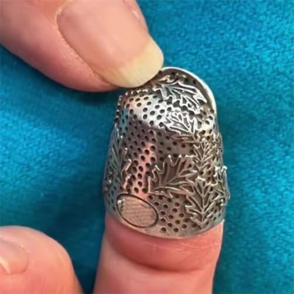 Sewing Thimble Metal - ปลอกนิ้วเย็บผ้าแบบเปิด ทำจากโลหะ ทนทาน ปรับขนาดได้ ป้องกันนิ้วมือ สำหรับงานเย็บผ้า