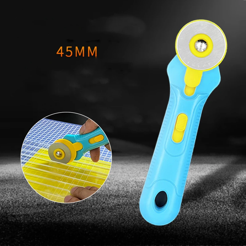 Rotary Cutter Fabric - คัตเตอร์กลมเหล็กหมุนขนาด45/60มม. สำหรับงานเย็บปะผ้าควิลท์หนังแบนแถบยางกลมเครื่องบดเนื้อไฟฟ้า