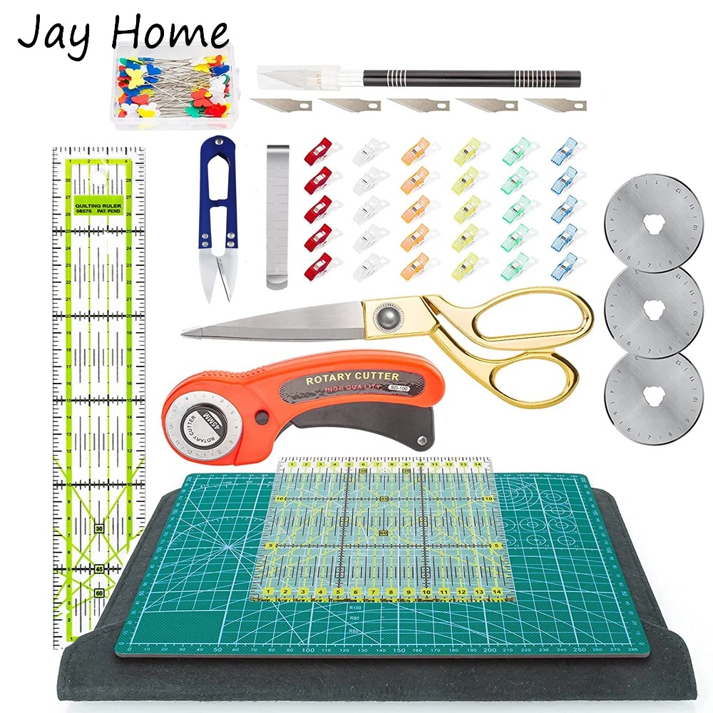 Rotary Cutter Fabric - 42PCS เครื่องตัดโรตารี่ชุด45มม.ผ้าตัดชุดตัดกรรไกร & Patchwork ไม้บรรทัด &