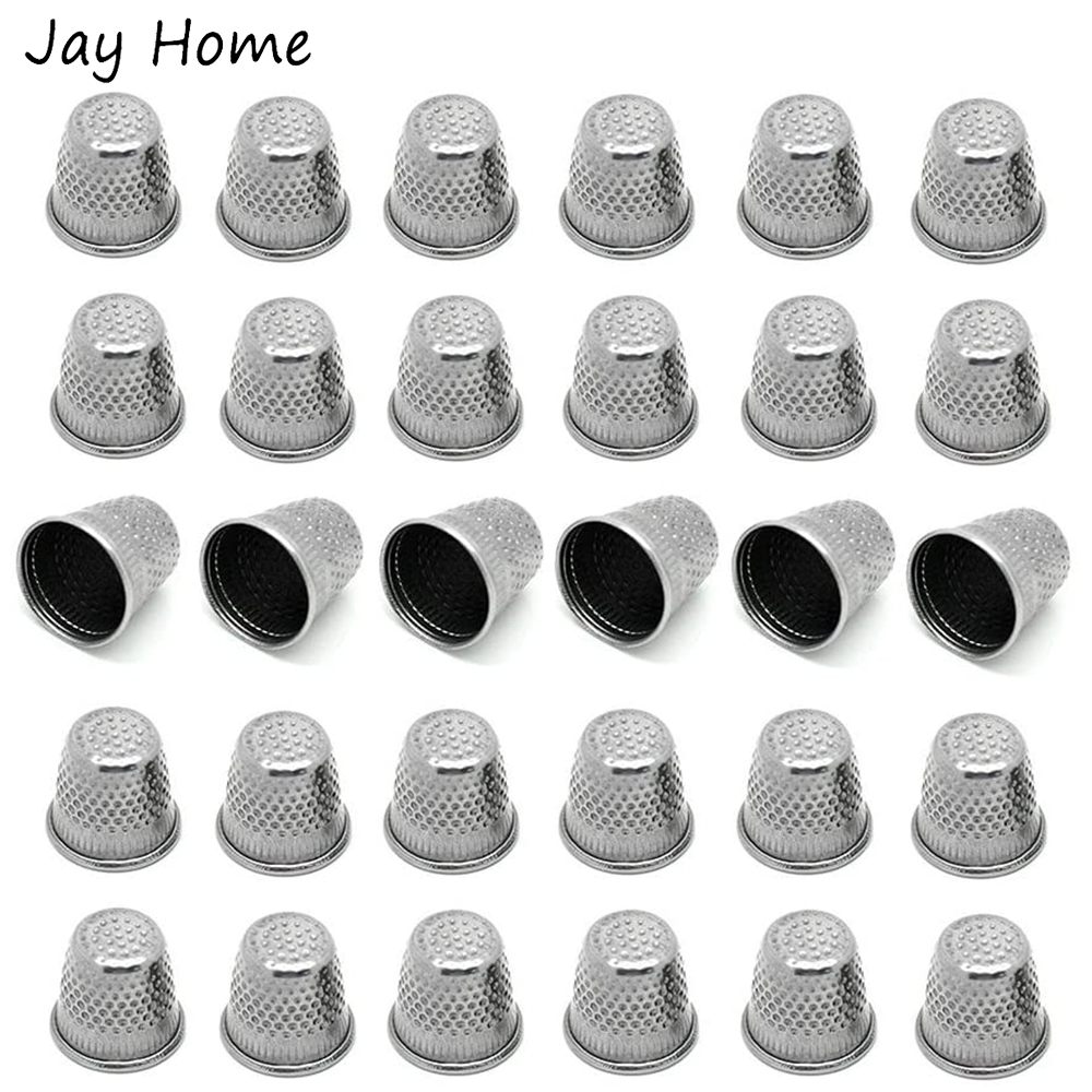 Sewing Thimble Metal - 5/10Pcs จักรเย็บผ้าเงิน Thimbles ปลายนิ้วโลหะ Shield Protector