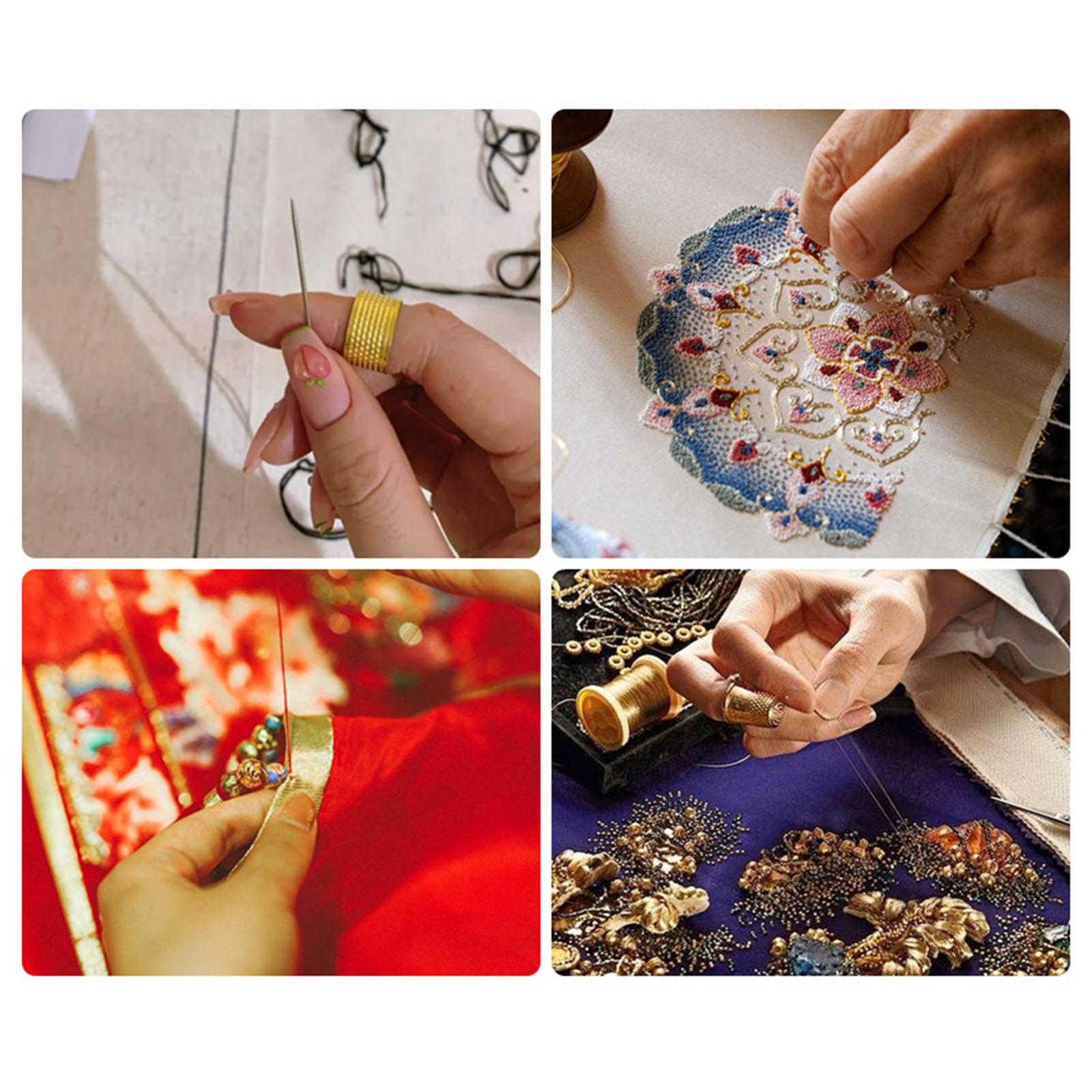 Sewing Thimble Metal - ปลอกนิ้วโลหะสไตล์โบราณสำหรับเย็บผ้า ปักผ้า ป้องกันนิ้วมือ สำหรับงานตัดเย็บที่บ้านและงานฝีมือ DIY