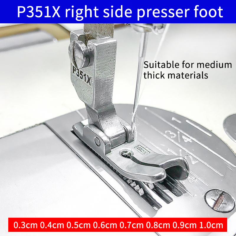 Textile Sewing Machines - จักรเย็บผ้าแบบแบนอุตสาหกรรมขวาปิดกั้นเท้ากดขอบ; ตีนผีจักรเย็บผ้าแบบแบนด้วยคอมพิวเตอร์สําหรับการเย็บด้านบน