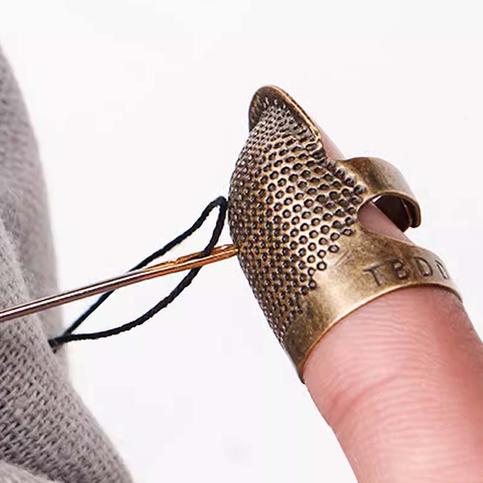 Sewing Thimble Metal - ปลอกนิ้วโลหะแบบปรับได้สำหรับเย็บมือ, แหวนป้องกันนิ้วสีบรอนซ์โบราณ - อุปกรณ์เย็บปักถักร้อย DIY
