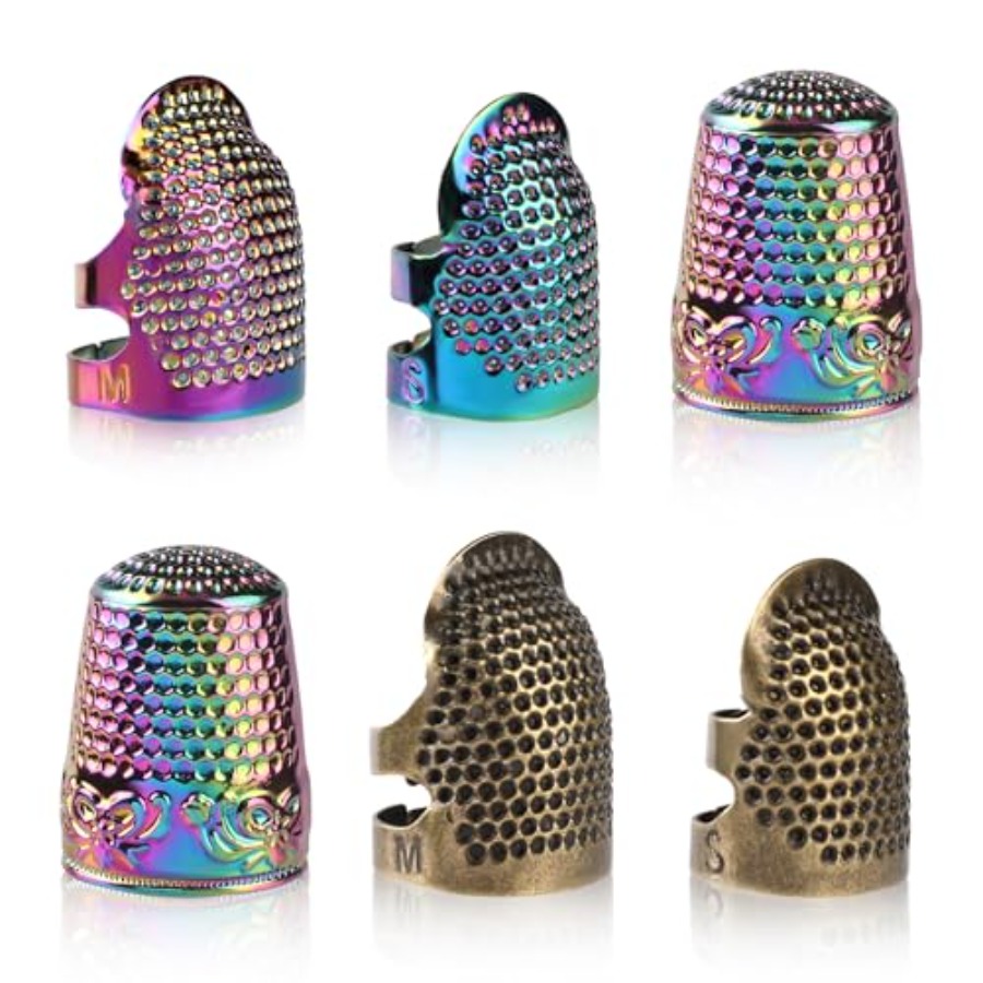 Sewing Thimble Metal - ปลอกนิ้วสำหรับเย็บมือ, ปลอกนิ้วเย็บผ้า 6 ชิ้น, ปลอกนิ้วโลหะ
