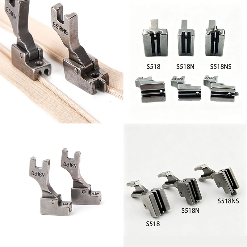 Textile Sewing Machines - ตีนผีซิปแบบซ่อน S518 S518N S518NS อุปกรณ์เสริมจักรเย็บผ้าอุตสาหกรรม ใช้ได้กับจักรเย็บผ้าอุตสาหกรรมแบบแบนยี่ห้อ
