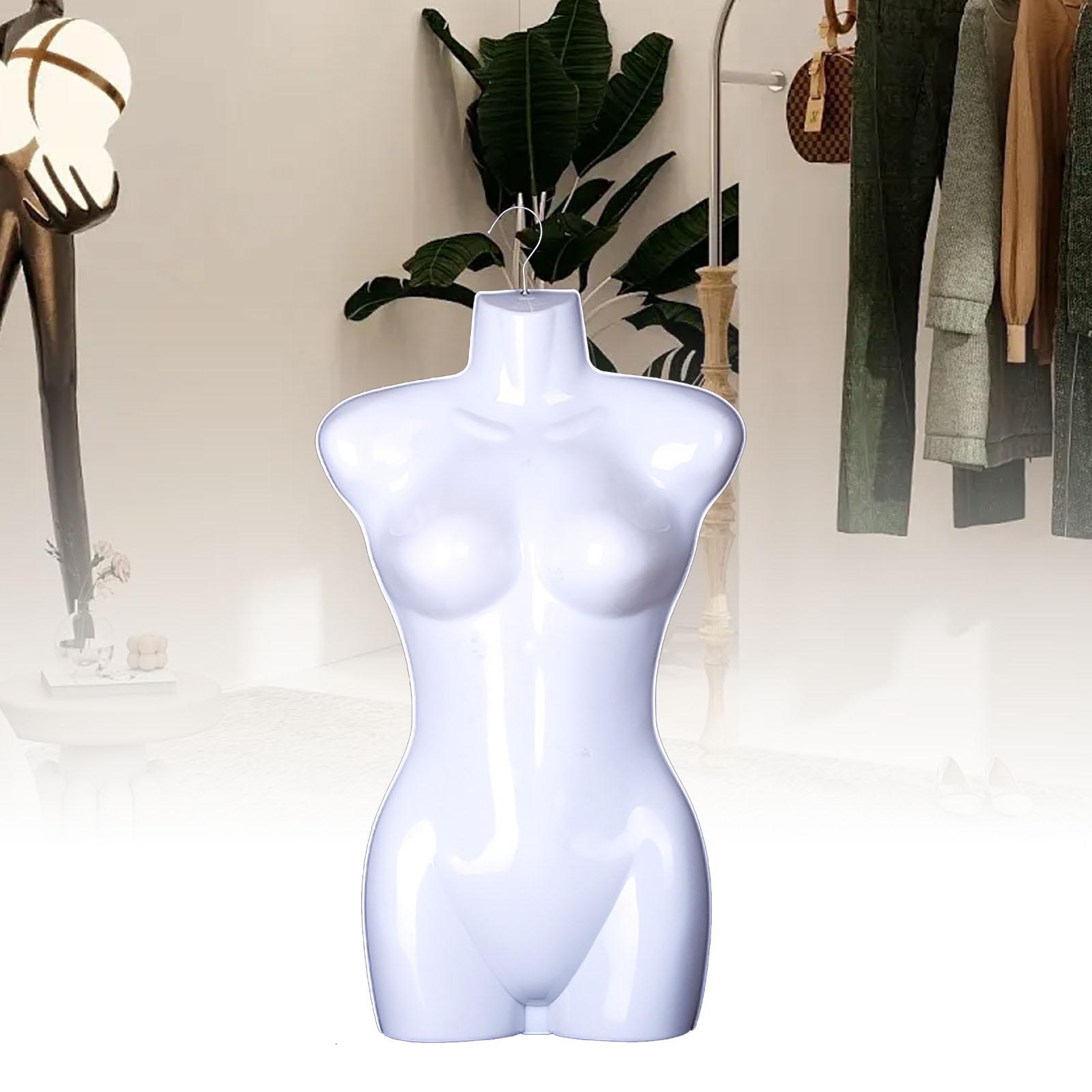 Dress Form Mannequin - หุ่นนางแบบหญิงแบบชุดสุภาพสตรีสีขาวแบบแขวนนางแบบแฟชั่นสำหรับร้านขายเสื้อผ้าร้านตัดเสื้อ