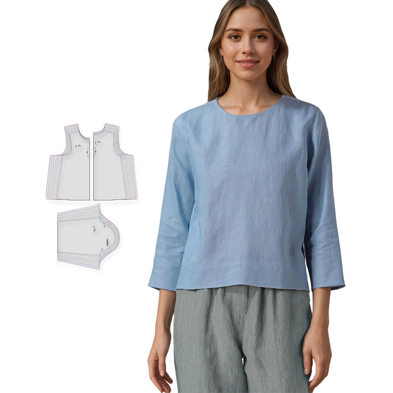 Textile Sewing Patterns - แพทเทิร์นการตัดเย็บเสื้อผ้าลินินสำหรับผู้หญิงใน 8 ขนาด (XS-4XL) ชุดอุปกรณ์เย็บผ้าสำหรับผู้เริ่มต้นสำหรับเสื้อผ้าผู้หญิง