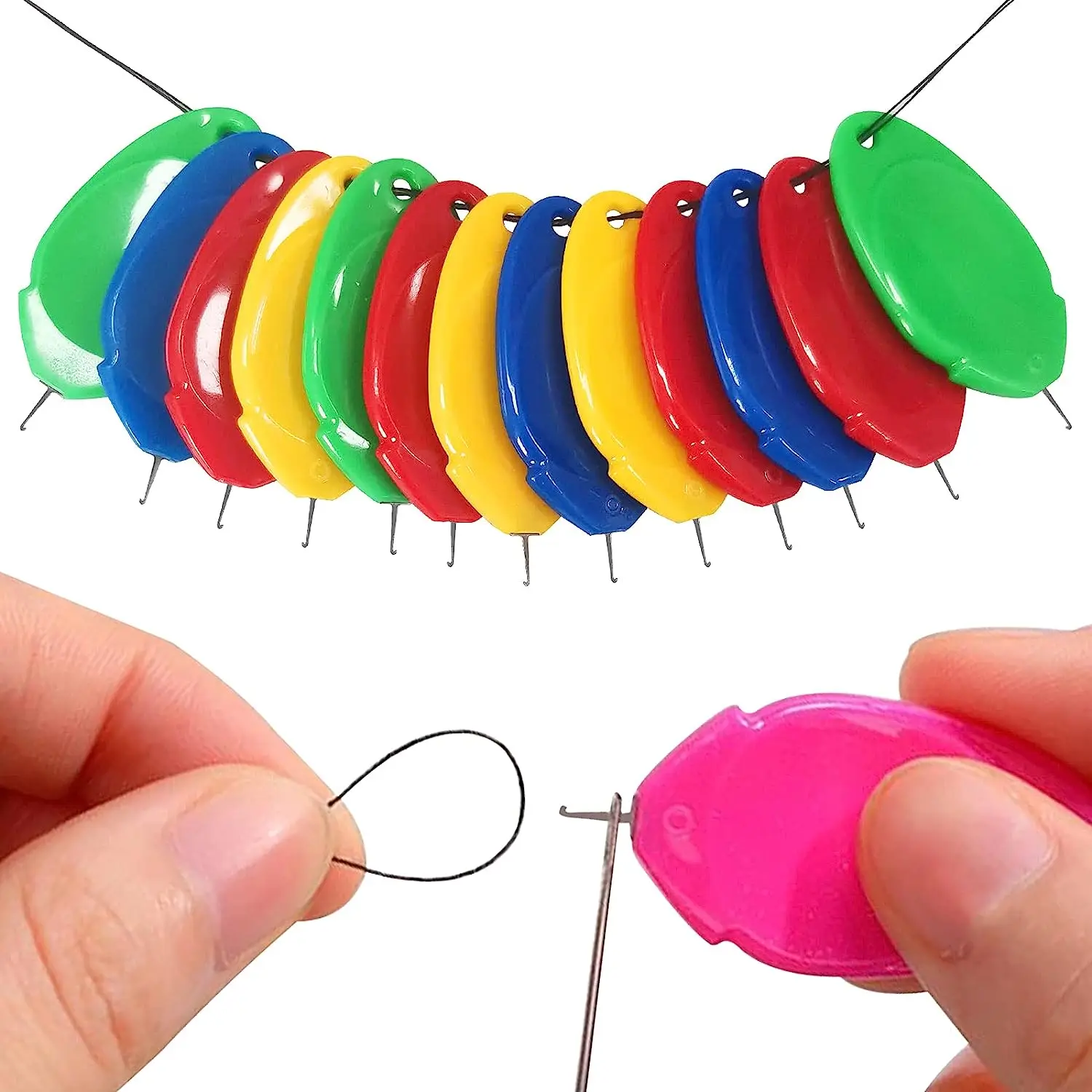 Needle Threader Tool - 6 ชิ้นเข็มเย็บเครื่องมือสําหรับจักรเย็บผ้าพลาสติกลวดห่วงสําหรับเข็มเย็บปักถักร้อย Threader เย็บ Gadgets