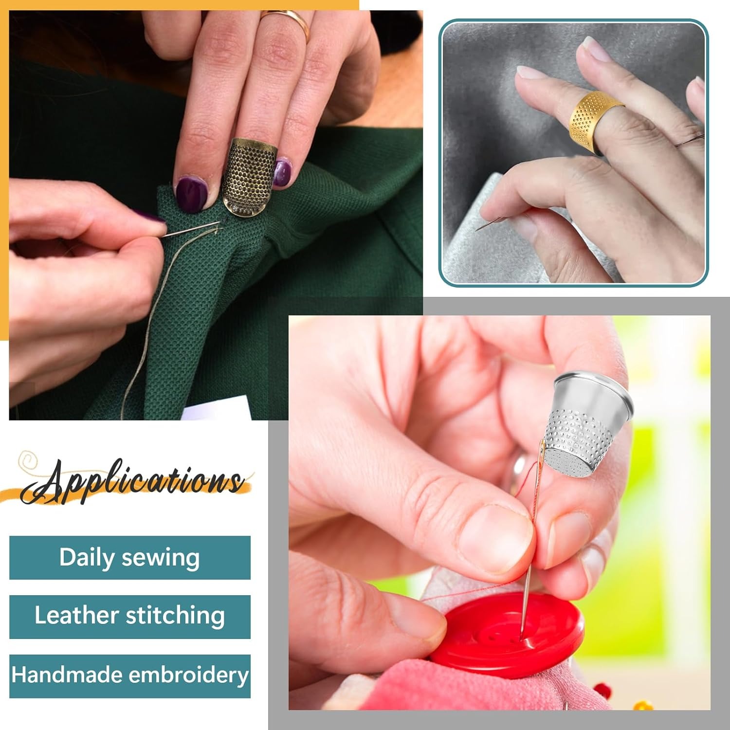ปลอกนิ้วเย็บผ้า, ปลอกนิ้วโลหะป - Sewing Thimble Metal บทวิจารณ์และราคา