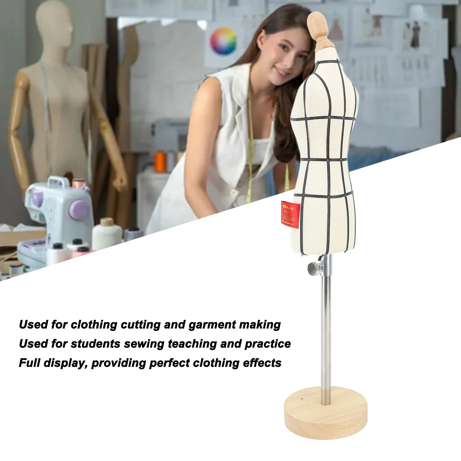 โมเดลชุดเดรสขนาดเล็กพร้อมฐานไม - Dress Form Mannequin บทวิจารณ์และราคา