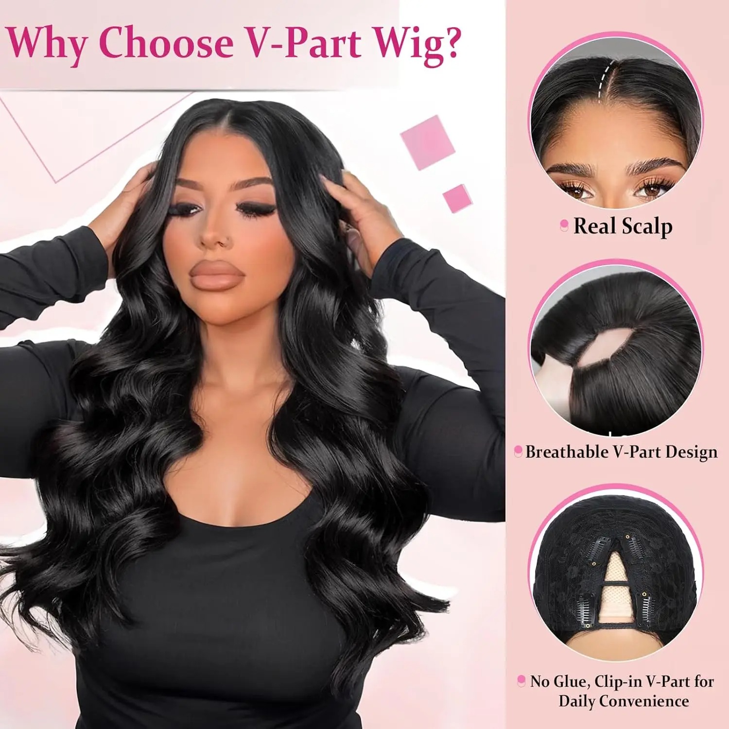 วิกผมแบบ V Part ผมแท้ ลอนธรรมช - Sewing V บทวิจารณ์และราคา