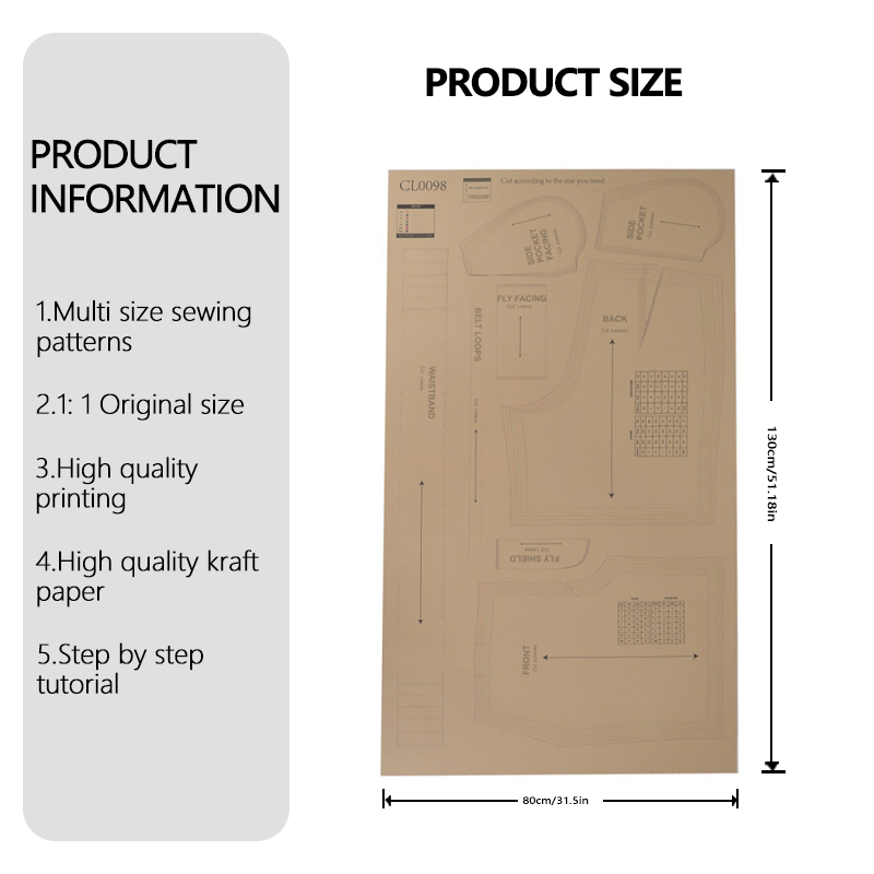 แพทเทิร์นการตัดเย็บกางเกงขาสั้ - Textile Sewing Patterns บทวิจารณ์และราคา