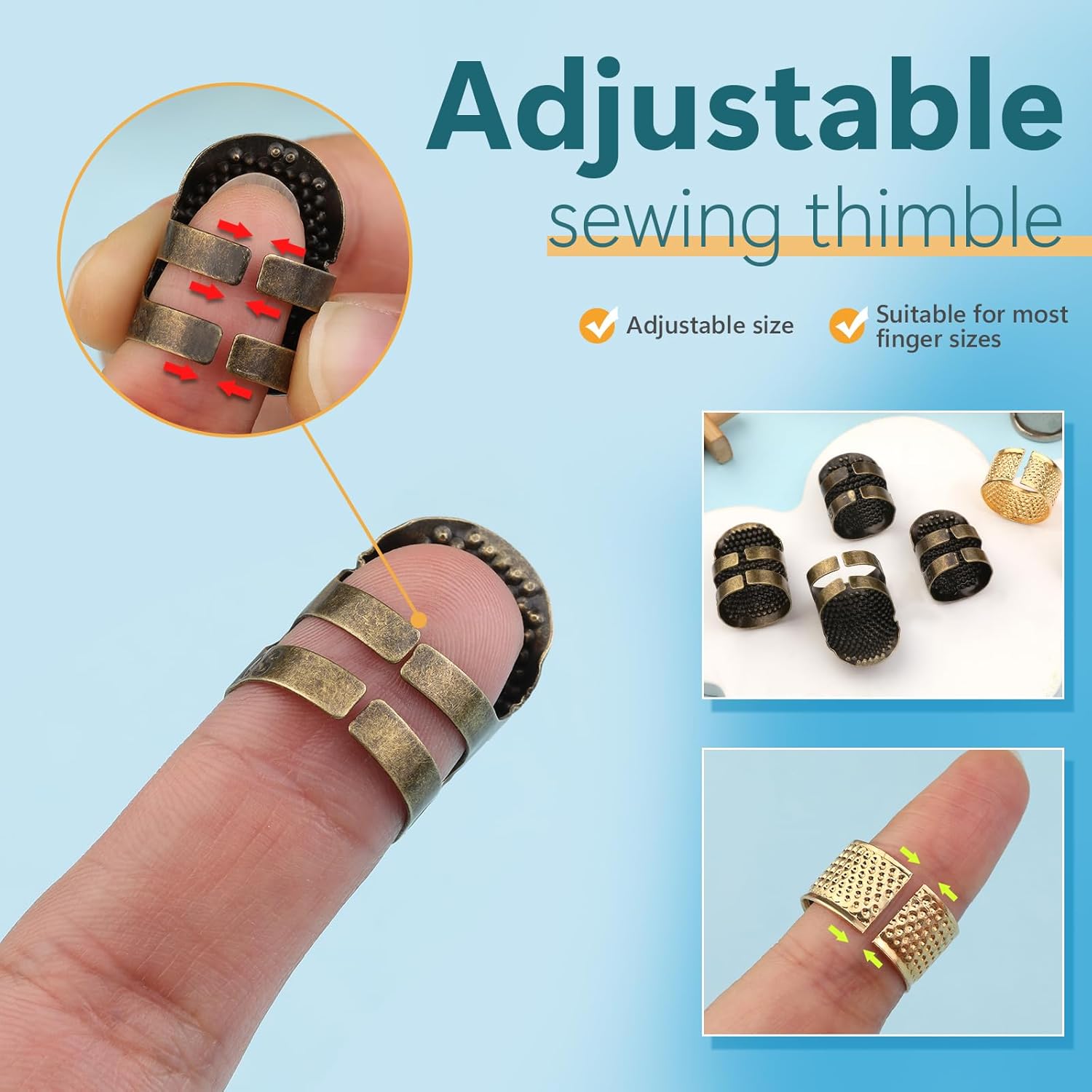 ชุดปลอกนิ้วเย็บผ้า 8 ชิ้น สำหร - Sewing Thimble Metal บทวิจารณ์และราคา