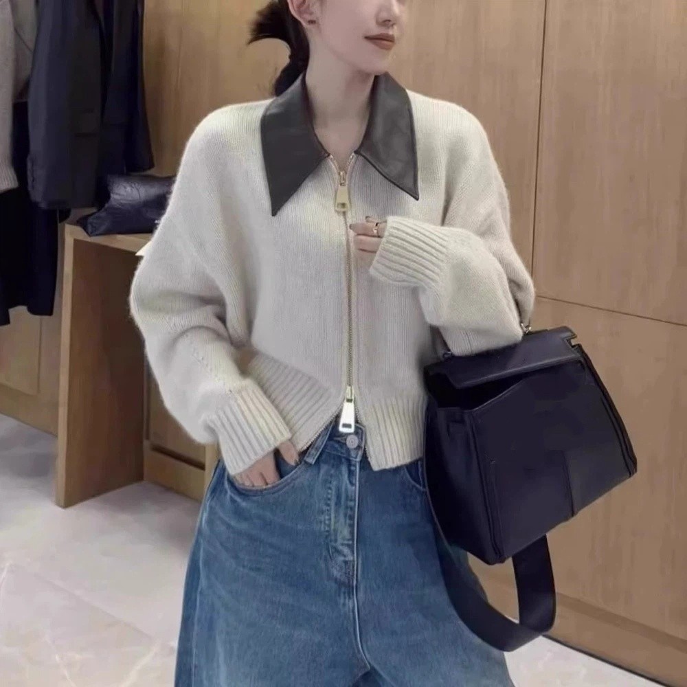 เสื้อคาร์ดิแกนหนังคอปกแบบซิปด้ - Sewing Front Zipper บทวิจารณ์และราคา