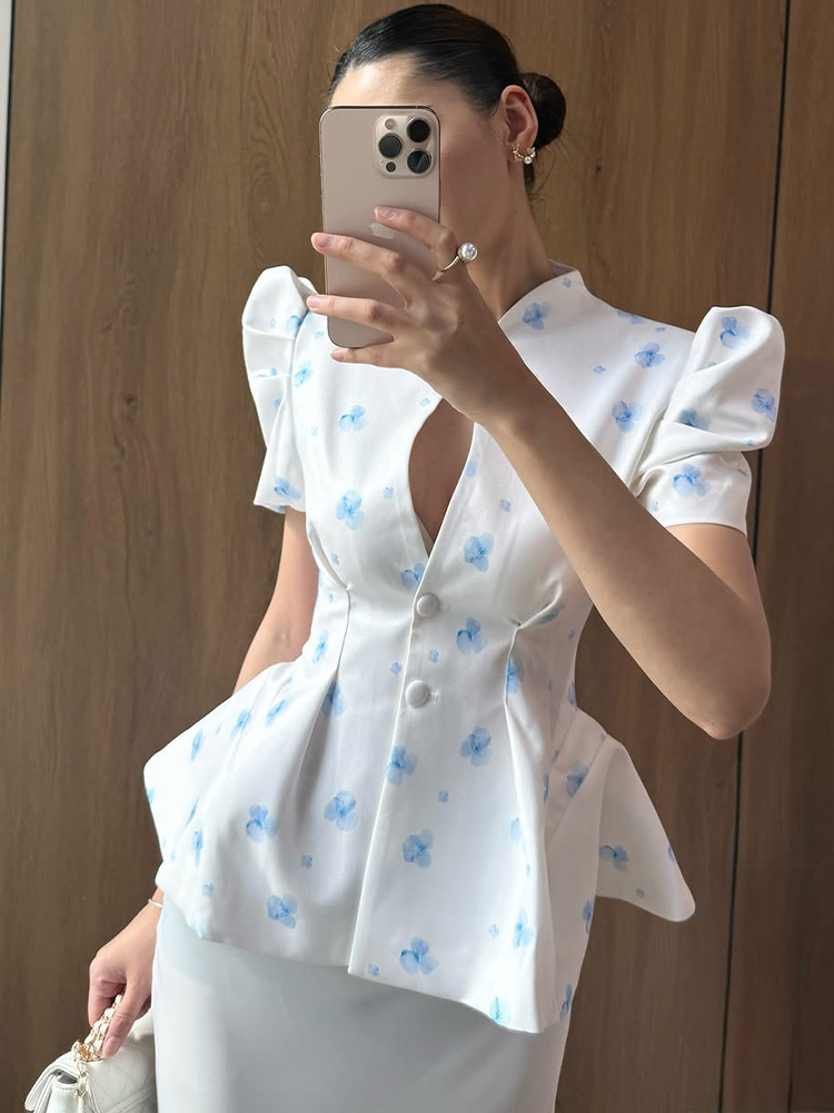 เสื้อผู้หญิงพิมพ์ลายดอกไม้ผ้าซ - Sewing V บทวิจารณ์และราคา