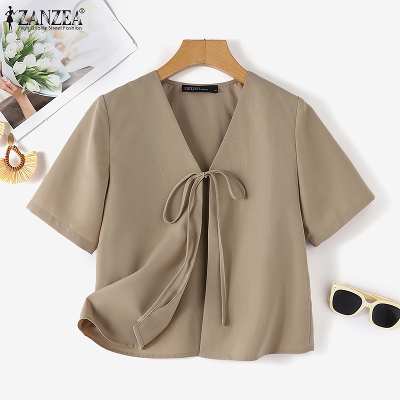 ZANZEA เสื้อคาร์ดิแกนผูกด้านหน - Sewing V บทวิจารณ์และราคา