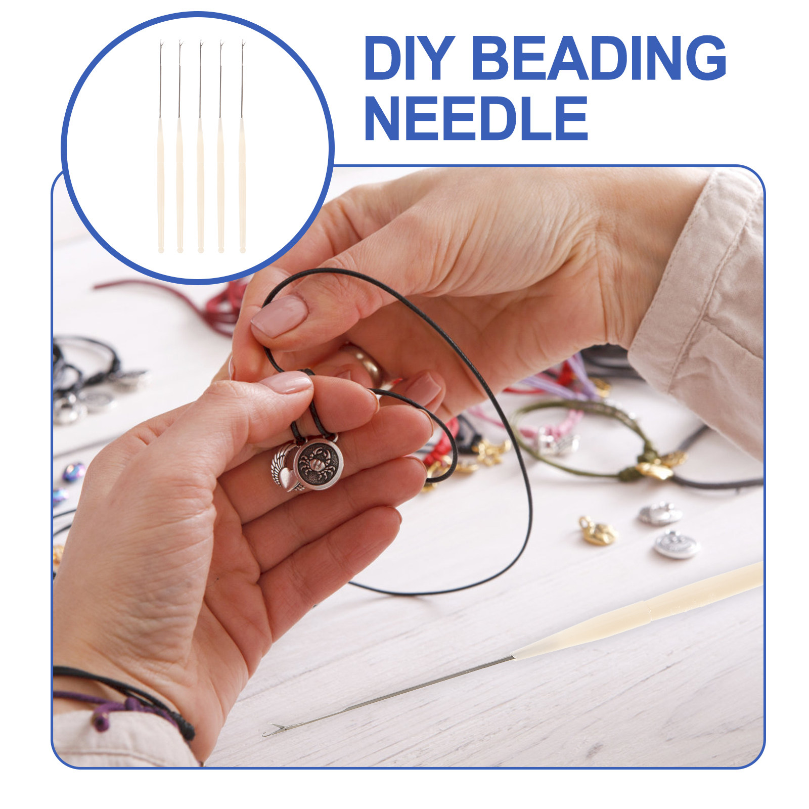 เข็มโครเชต์ขนาดเล็ก 5 ชิ้น น้ำ - Needle Threader Tool บทวิจารณ์และราคา