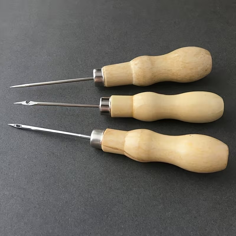 เข็มเจาะรองเท้าปลายโลหะด้ามไม้ - Leather Needle Heavy บทวิจารณ์และราคา