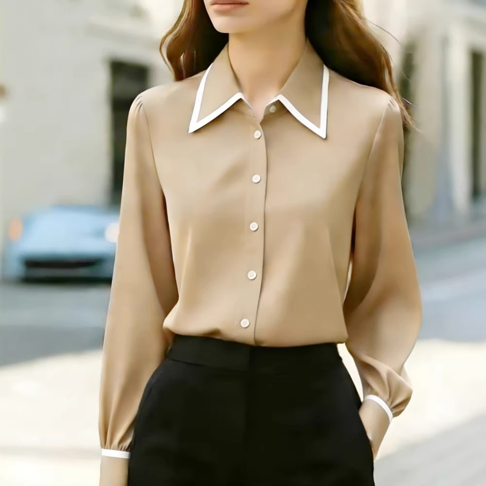 เสื้อเชิ้ตแขนยาวผู้หญิง คอลเลค - Sewing V บทวิจารณ์และราคา